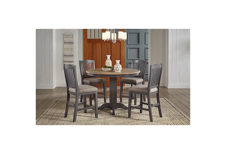 Port Townsend 5-Piece Round Gathering Table and Chair Set by AAmerica at Esprit Decor Home Furnishings